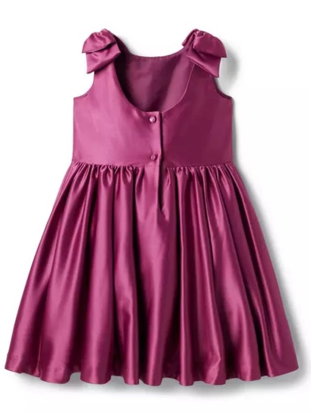 Janie & Jack Girls Satin Bow Sleeve Recital Party Wedding Dress Pink violet 12 - Picture 9 of 9